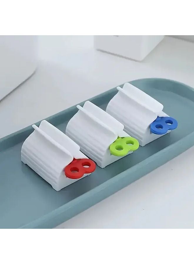Blue Manual Lever Toothpaste Dispenser Hands Free Hygienic Squeezer Holder - Image 3